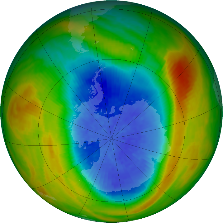 Antarctic ozone map for 27 September 1983